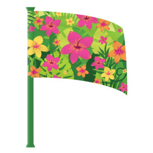 Tropical Flowers Standard Flag (Pole wrap not included)
