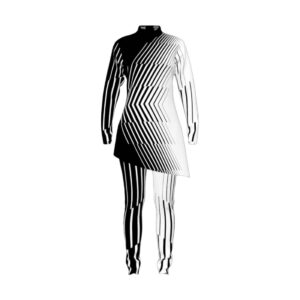 Stripes Collection - Full Costume Black and White Tunic w/ Leggings