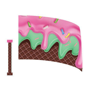 Ice Cream and Sprinkles Standard Flag (Pole wrap not included)