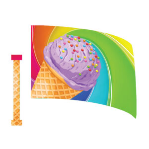 Ice Cream Cone Rainbow Swirl Standard Flag (Pole wrap not included)