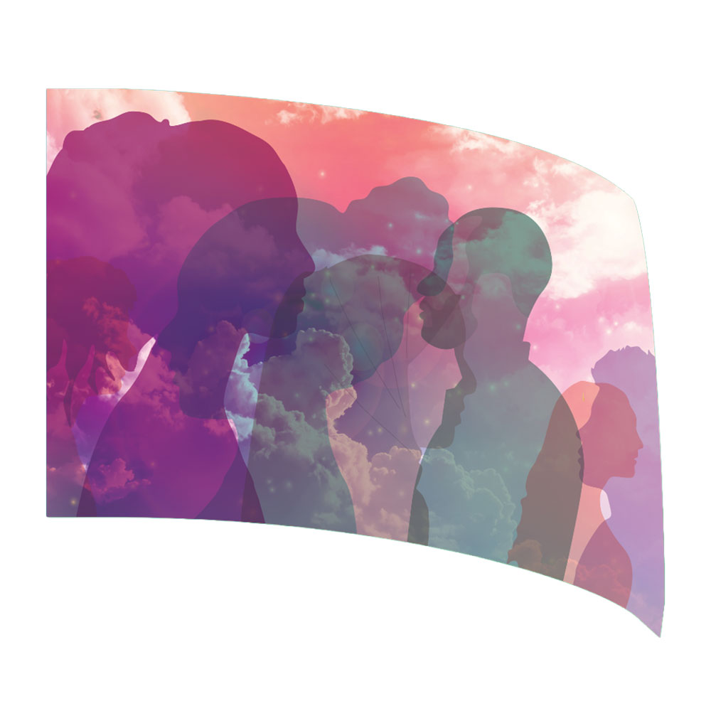 Silhouettes and Clouds Flag