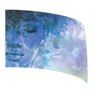 Blue Watercolor Woman Flag