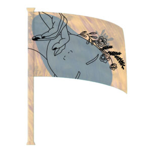 Line Drawing Yellow Standard Flag (Pole wrap not included)