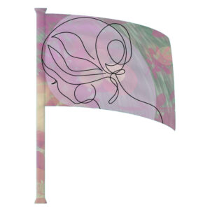 Line Drawing Purple Standard Flag (Pole wrap not included)