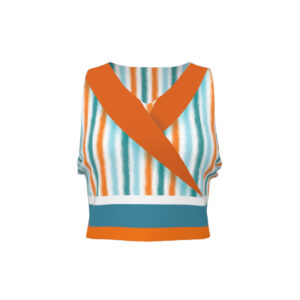 Orange & Blue Retro Fun Crop Top