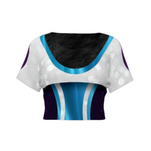 Silver, Aqua & Black Shimmer Crop Top