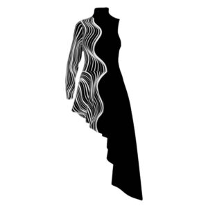 Waves Collection - Black and White Dress