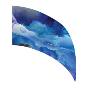 Blue Smoke Arc Swing Flag