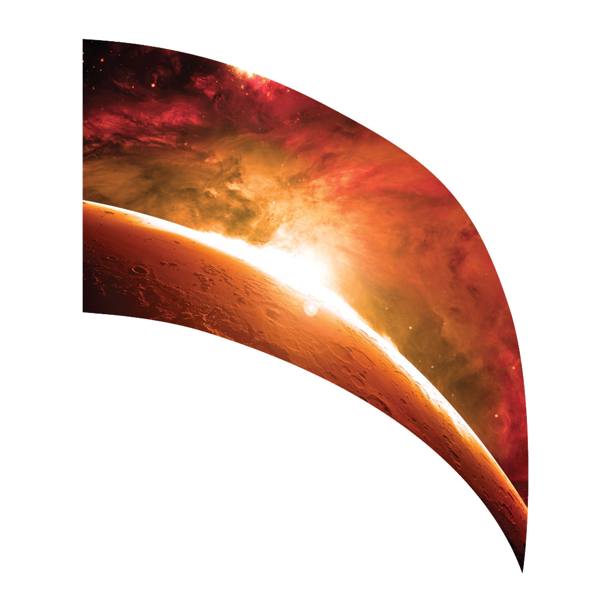 Fiery Alien Planet Arc Swing Flag