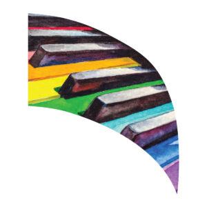 Rainbow Piano Arc Swing Flag
