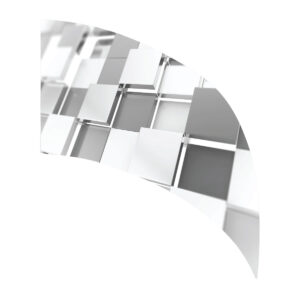 Squares Collection - Black and White 3D Effect Square Arc Flag