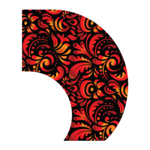 Red Orange Filigree C-Swing Flag