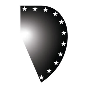 Stars Collection - Black and White Oversized Curved Angle Flag