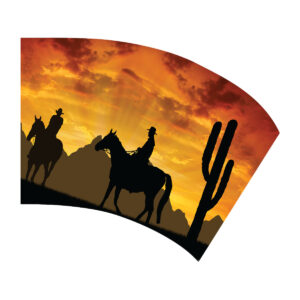 Western Sunset Rainbow Swing Flag