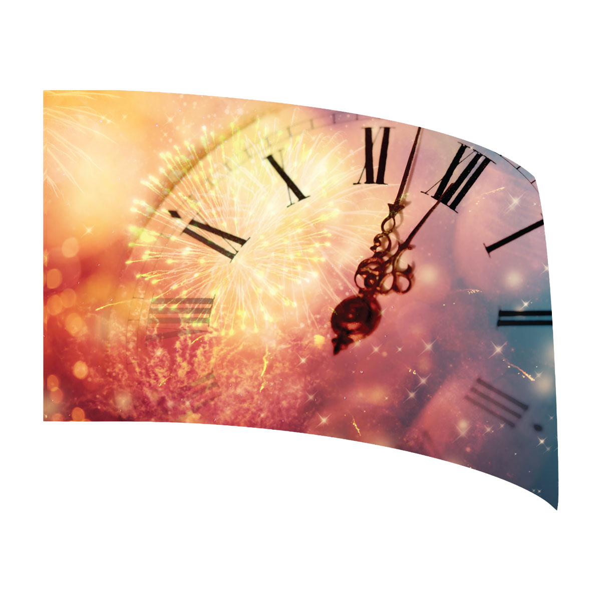 Time and Fireworks Standard Flag
