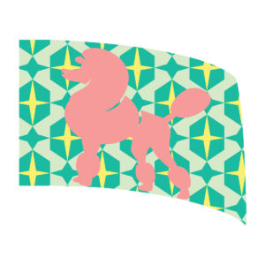 Pink Poodle Standard Flag