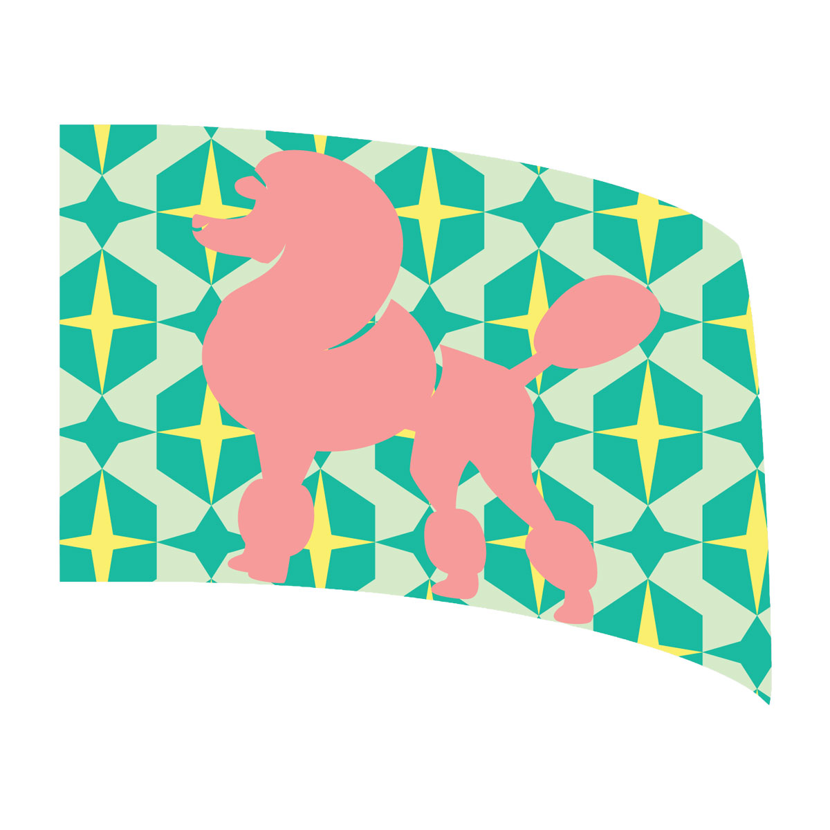 Pink Poodle Standard Flag