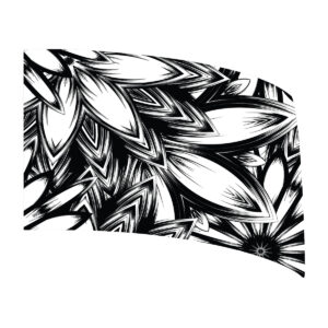 Pop Art Flower Black & White Standard Flag