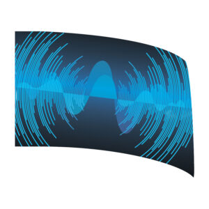 SoundWaves Collection - Light Blue/Teal Circular Standard Flag