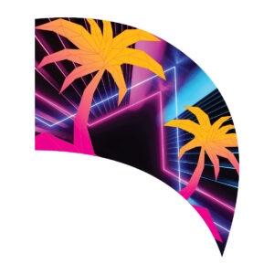 Retro 80's Collection - Tropical Teardrop Flag