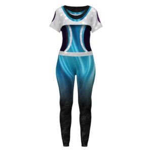 Silver, Aqua & Black Shimmer Unitard