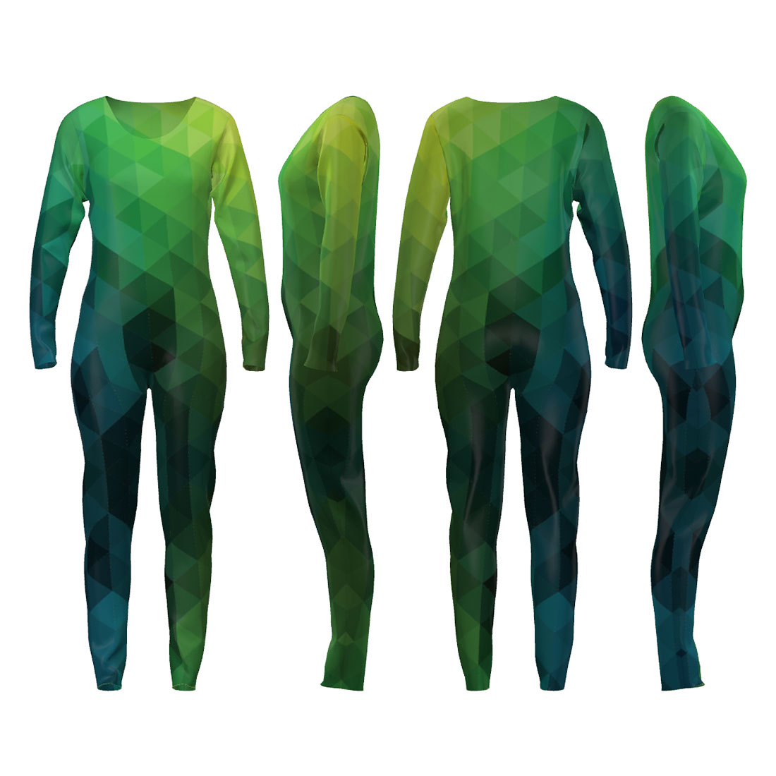 Green Gradient Unitard - Image 2