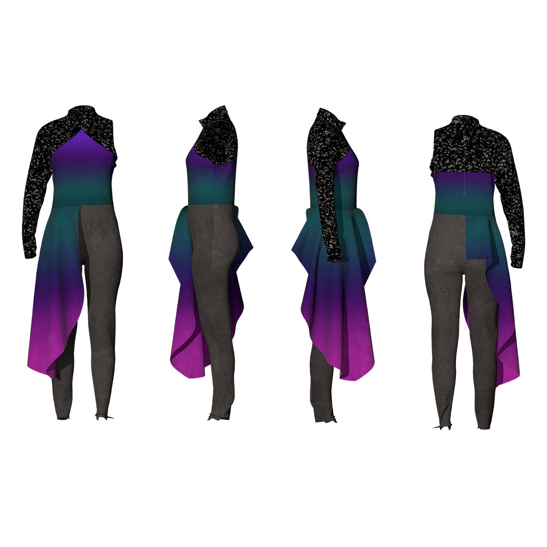 Purple Ombre Sparkle Unitard - Image 2