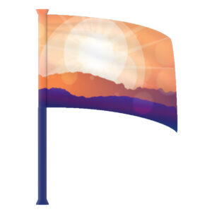 Orange Mountain Sunrise Flag (Pole wrap not included)